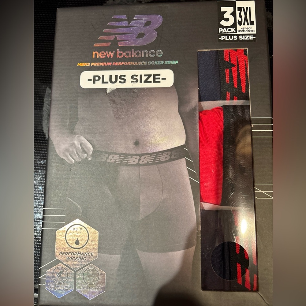 New Balance Men's premium performance Boxer Briefs 3-Pack - 3XL-nwt